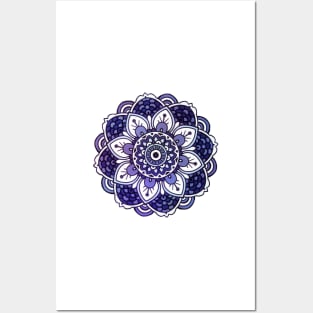 Blue Mandala Posters and Art